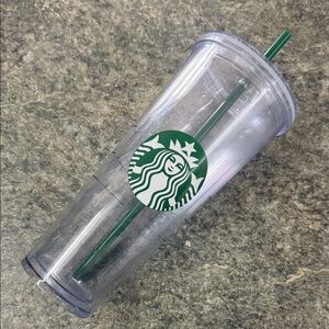 Starbucks 2012 Venti Transparent Cold Travel Tumbler 24 0z 710 ml
